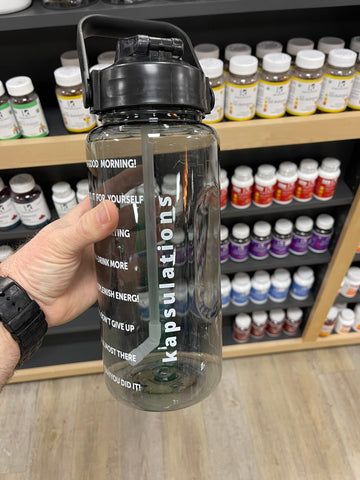 Black 2 Liter Flip-Top Water Bottle Wholesale