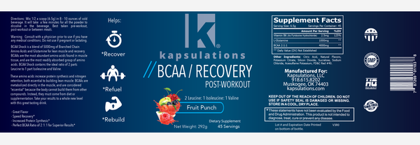 BCAA/RECOVERY WHOLESALE