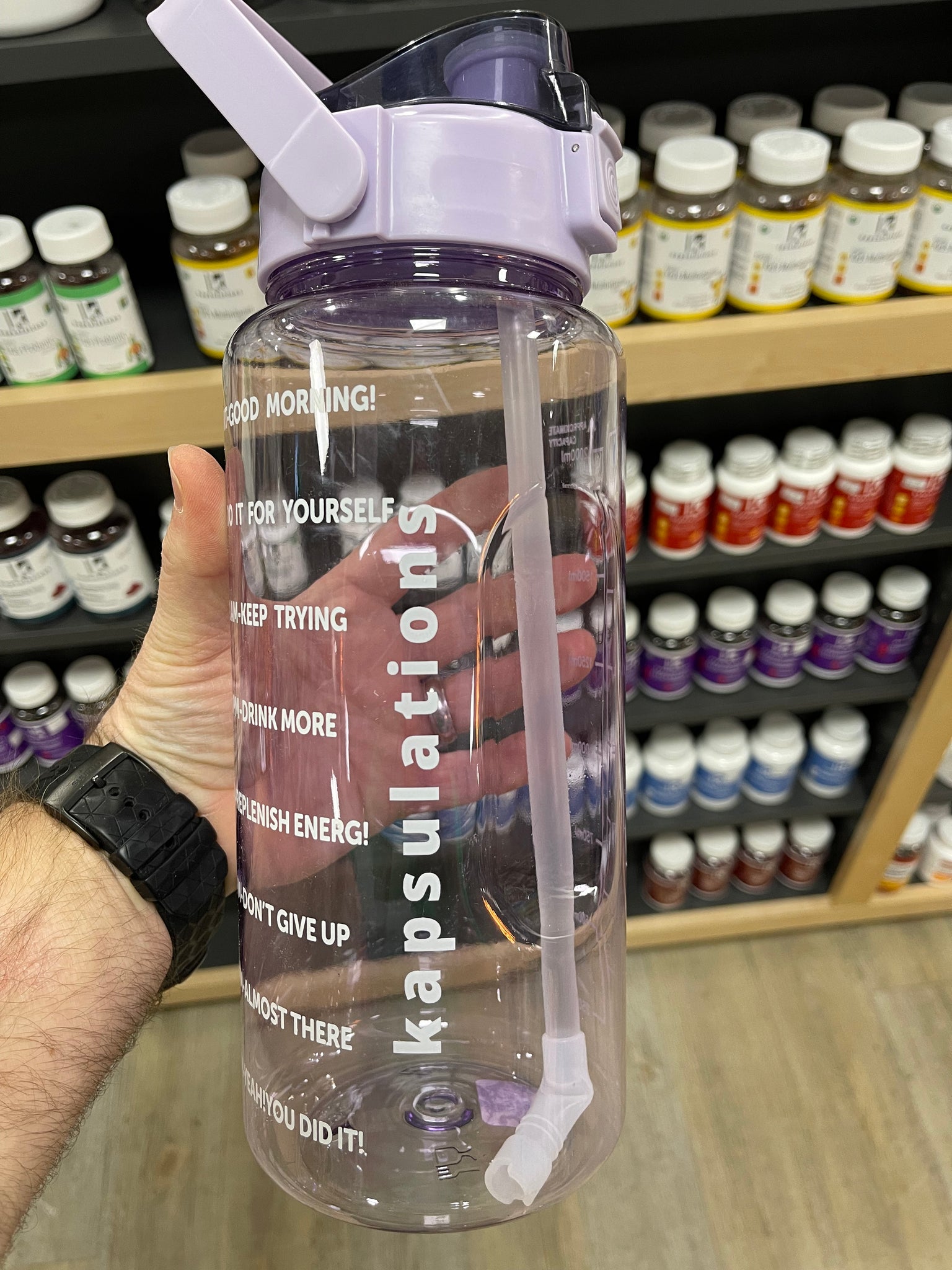 Lavender 2 Liter Flip-Top Water Bottle